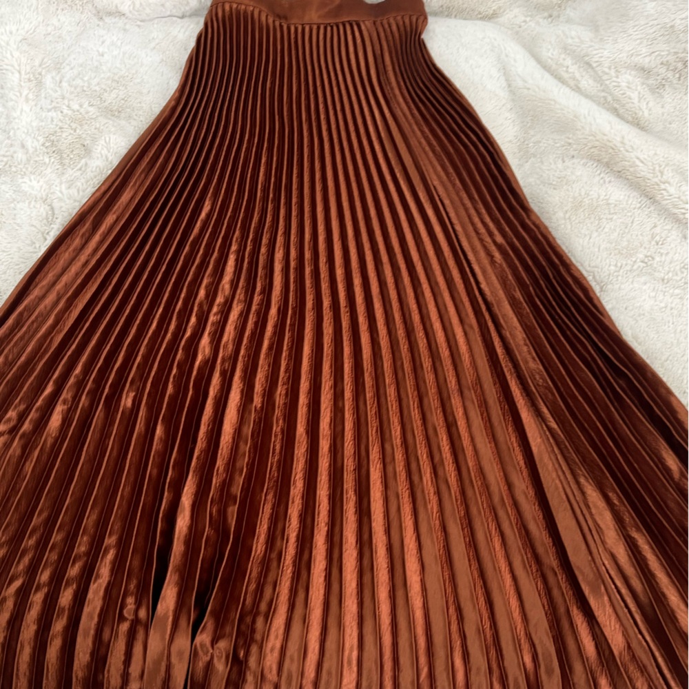 New York & Company | Pleated Skirt | Super Rich Bronze